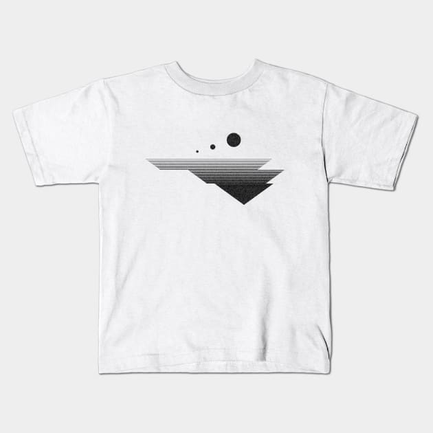 Three Moons Geometric Minimalist Line art Kids T-Shirt by Liam Warr